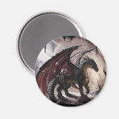 Dragon in Höhle Magnet (Vorderseite/Rückseite)