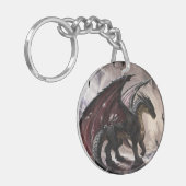 Dragon in Höhle Schlüsselanhänger (Vorderseite links)