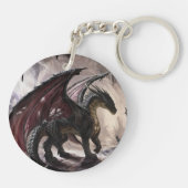 Dragon in Höhle Schlüsselanhänger (Rückseite)