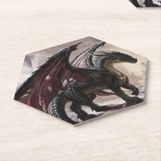 Dragon in Höhle Untersetzer (angewinkelt)