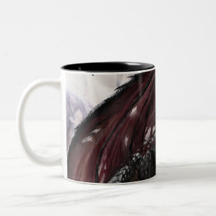 Dragon in Höhle Zweifarbige Tasse