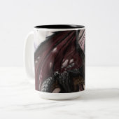 Dragon in Höhle Zweifarbige Tasse (Vorderseite Links)