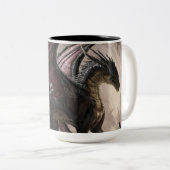 Dragon in Höhle Zweifarbige Tasse (VorderseiteRechts)