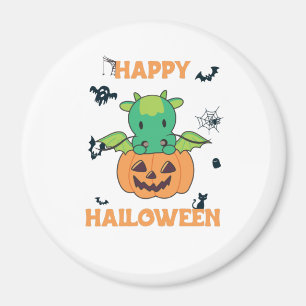 Dragon In Pumpkin Sweet Dragon Happy Halloween Magnet