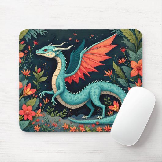 Dragon in the Jungle Mousepad (Mit Mouse)