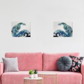 Dragon in the Waves – Abstract Ocean Bilderwand Sets (Wohnzimmer)