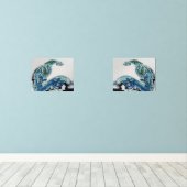 Dragon in the Waves – Abstract Ocean Bilderwand Sets (Holzboden)