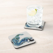 “Dragon in the Waves – Abstract Ocean Energy Bever Getränkeuntersetzer (Rechte Seite)