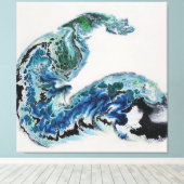 “Dragon in the Waves – Abstract Ocean Energy Canva Leinwanddruck (Insitu (Holzboden))