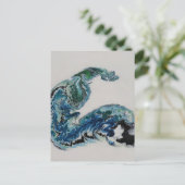 “Dragon in the Waves – Abstract Ocean Energy Postc Postkarte (Stehend Vorderseite)