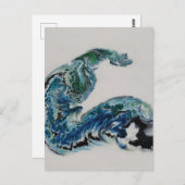 “Dragon in the Waves – Abstract Ocean Energy Postc Postkarte (Vorne/Hinten)