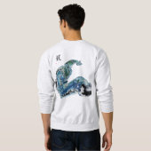 Dragon in the Waves – Abstract Ocean Energy Sweatshirt (Schwarz voll)