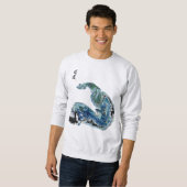 Dragon in the Waves – Abstract Ocean Energy Sweatshirt (Vorne ganz)