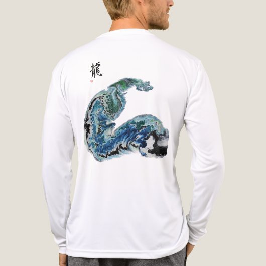 Dragon in the Waves – Abstract Ocean Energy T-Shir Tri-Blend Shirt (Rückseite)