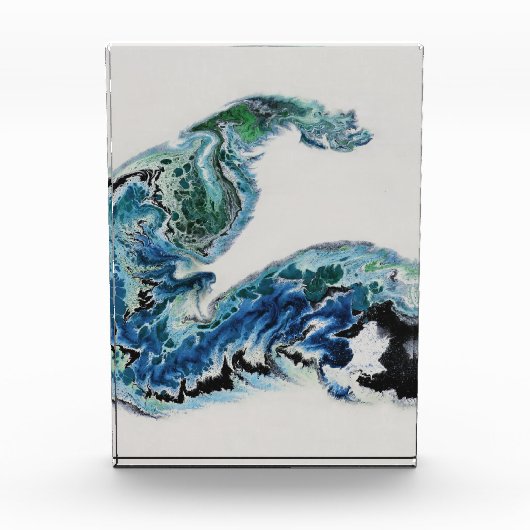 Dragon in the Waves – Abstract Ocean Fotoblock (Vorderseite)