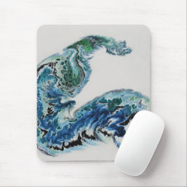 Dragon in the Waves – Abstract Ocean Mouse Pad Mousepad