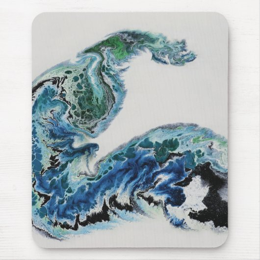 Dragon in the Waves – Abstract Ocean Mouse Pad Mousepad (Vorne)