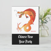 Dragon in voller Farbe Einladung (Stehend Vorderseite)