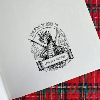 Dragon Individuelle Name Buchzeichen Gummistempel