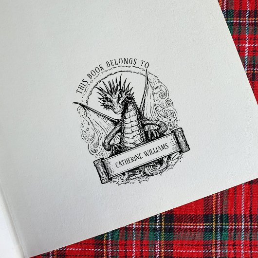 Dragon Individuelle Name Buchzeichen Gummistempel
