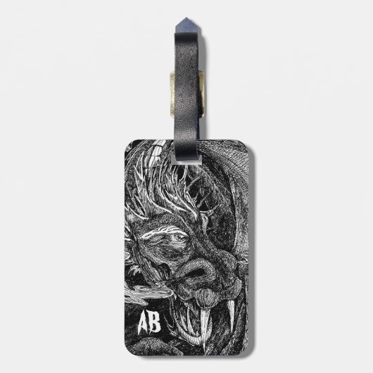 Dragon 'initiale' Gepäckanhänger 2 Seiten (Rückseite vertikal)