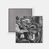 Dragon 'initials' Kühlschrankmagnet (Vorderseite/Rückseite)