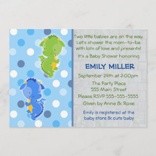 Dragon Invitation Twins Baby Dusche Einladung
