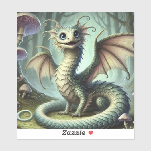 Dragon Jabberwocky Niedlich Fantasy Creative Art Aufkleber (Blatt)