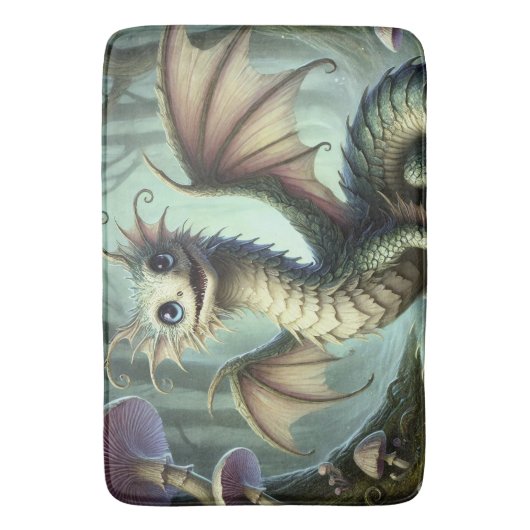 Dragon Jabberwocky Niedlich Fantasy Creative Art Badematte (Vorderseite Vertikal)