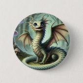 Dragon Jabberwocky Niedlich Fantasy Creative Art Button (Vorderseite)
