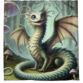 Dragon Jabberwocky Niedlich Fantasy Creative Art Duschvorhang (Vorderseite)