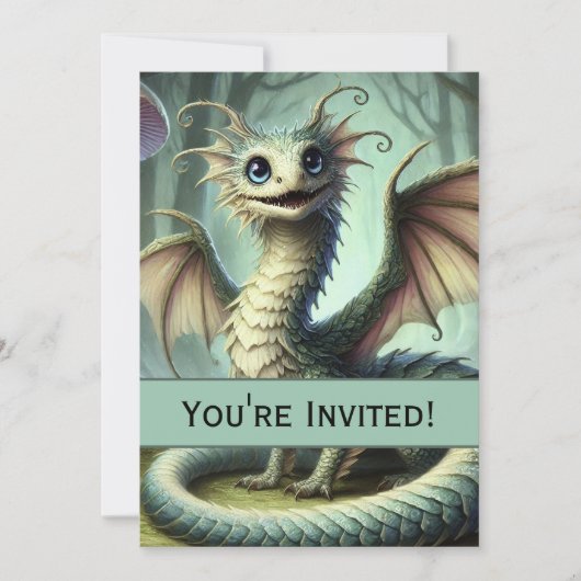 Dragon Jabberwocky Niedlich Fantasy Creative Art Einladung (Vorderseite)