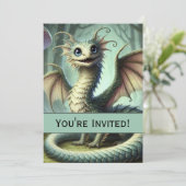 Dragon Jabberwocky Niedlich Fantasy Creative Art Einladung (Stehend Vorderseite)