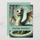 Dragon Jabberwocky Niedlich Fantasy Creative Art Einladung (Vorne/Hinten)