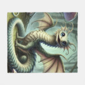 Dragon Jabberwocky Niedlich Fantasy Creative Art Fleecedecke (Vorderseite (Horizontal))