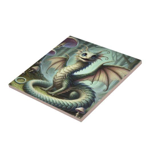 Dragon Jabberwocky Niedlich Fantasy Creative Art Fliese (Seite)