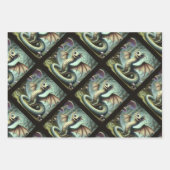 Dragon Jabberwocky Niedlich Fantasy Creative Art Geschenkpapier Set (Vorderseite 3)