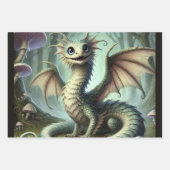 Dragon Jabberwocky Niedlich Fantasy Creative Art Geschenkpapier Set (Vorderseite)