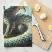 Dragon Jabberwocky Niedlich Fantasy Creative Art Geschirrtuch (Viertel Falte)