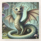 Dragon Jabberwocky Niedlich Fantasy Creative Art Glasuntersetzer (Vorderseite)