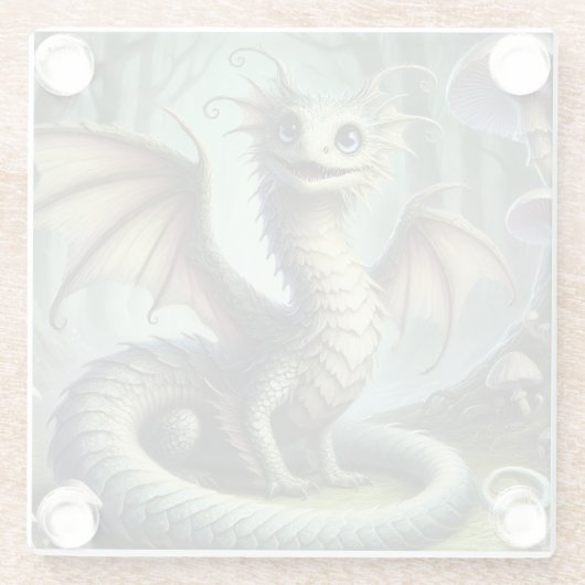 Dragon Jabberwocky Niedlich Fantasy Creative Art Glasuntersetzer (Rückseite)
