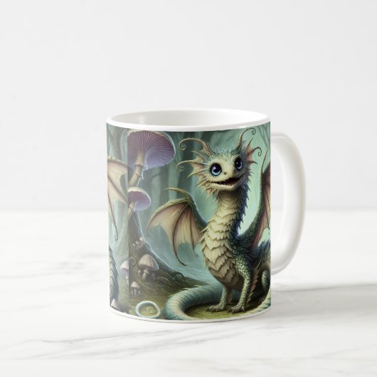 Dragon Jabberwocky Niedlich Fantasy Creative Art Kaffeetasse (VorderseiteRechts)