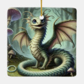 Dragon Jabberwocky Niedlich Fantasy Creative Art Keramikornament (Rückseite)