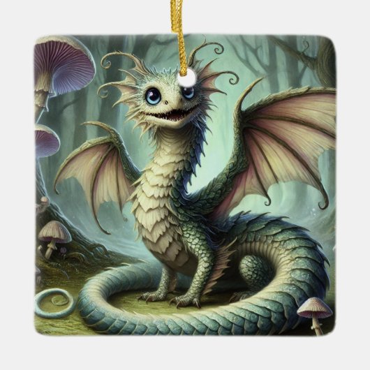 Dragon Jabberwocky Niedlich Fantasy Creative Art Keramikornament (Vorderseite)