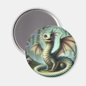 Dragon Jabberwocky Niedlich Fantasy Creative Art Magnet (Vorderseite/Rückseite)