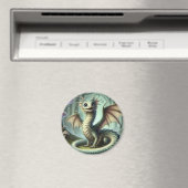 Dragon Jabberwocky Niedlich Fantasy Creative Art Magnet (In Situ (Geschirrspüler))