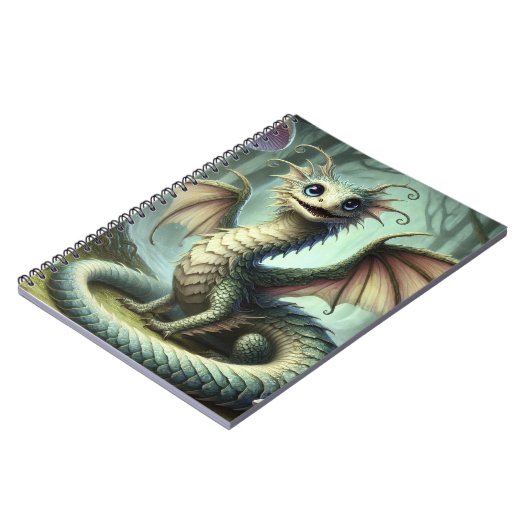 Dragon Jabberwocky Niedlich Fantasy Creative Art Notizblock (Linke Seite)