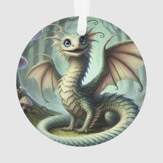 Dragon Jabberwocky Niedlich Fantasy Creative Art Ornament (Rückseite)