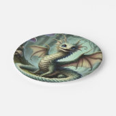 Dragon Jabberwocky Niedlich Fantasy Creative Art Pappteller (Schrägansicht)