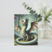 Dragon Jabberwocky Niedlich Fantasy Creative Art Postkarte (Stehend Vorderseite)